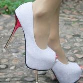 sapato branco luxo peep toe