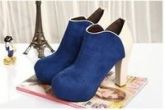 Ankle Boot blue flock