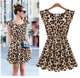 Vestido estampa de leopardo casual sexy